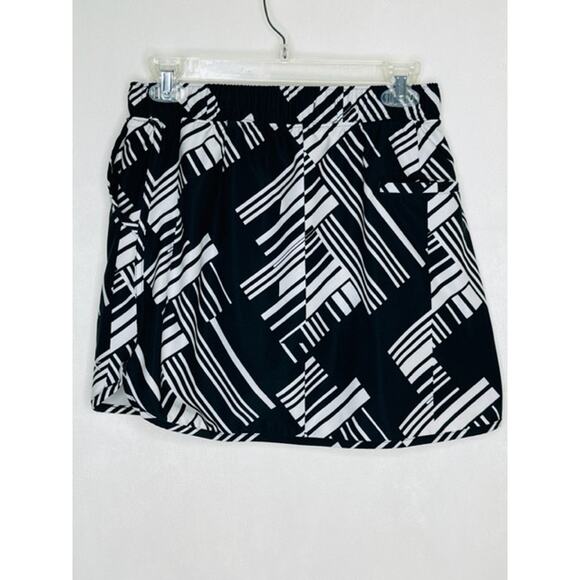 Slazenger golf black white patterned pull on drawstring skort pockets women's S - Picture 2 of 4